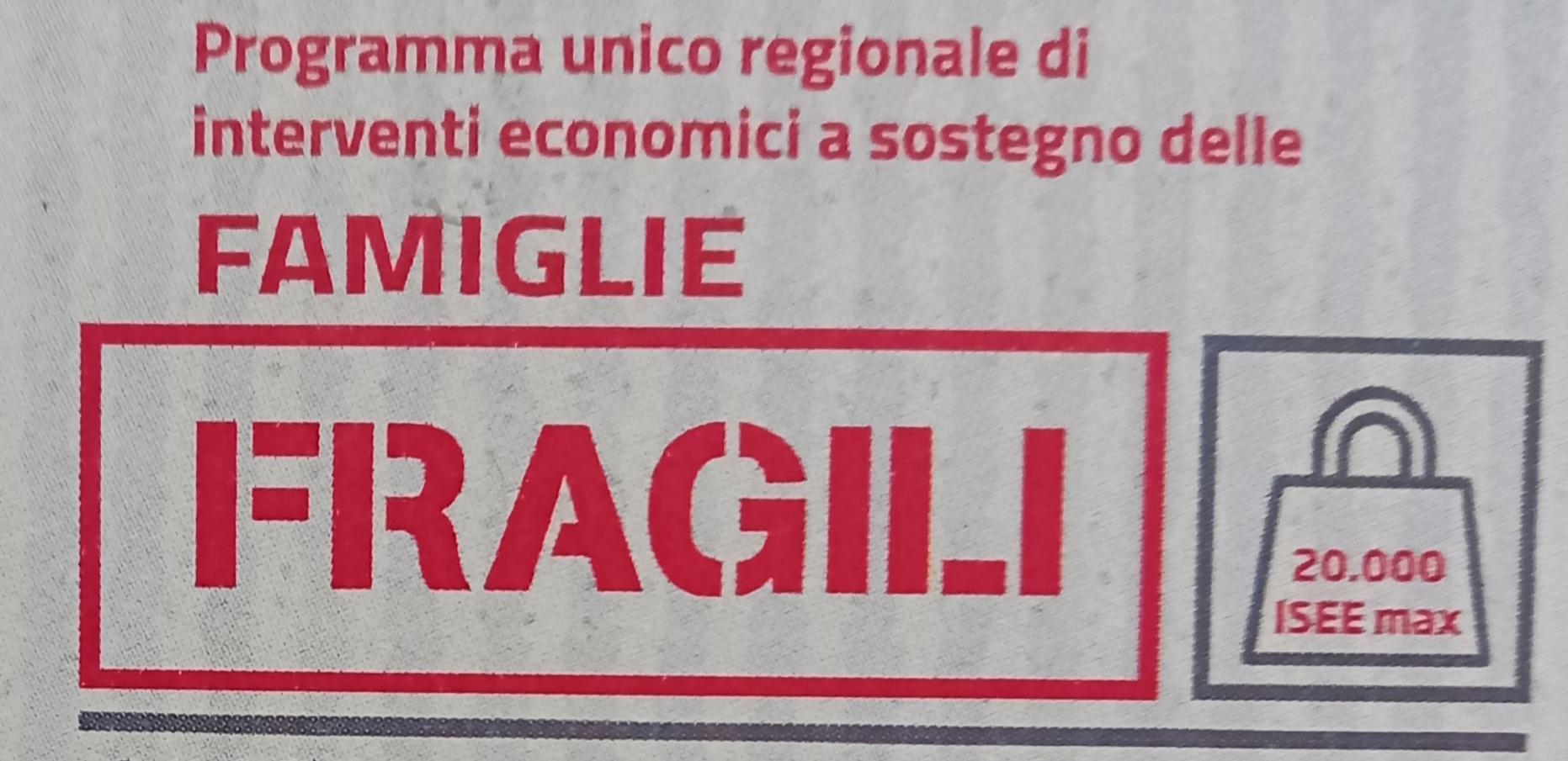 FAMIGLIE FRAGILI 2021 - PROGRAMMA REGIONALE